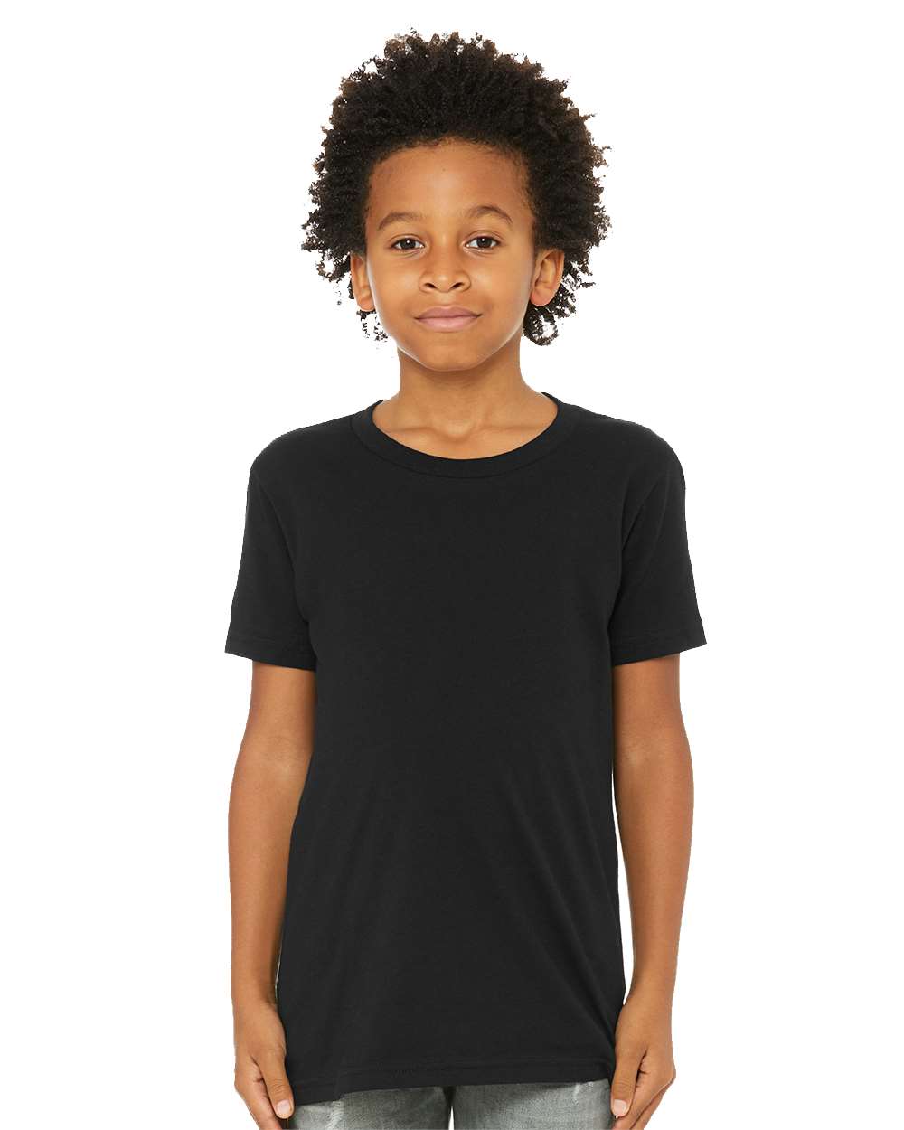 BELLA+CANVAS 3001YCVC youth on model, front