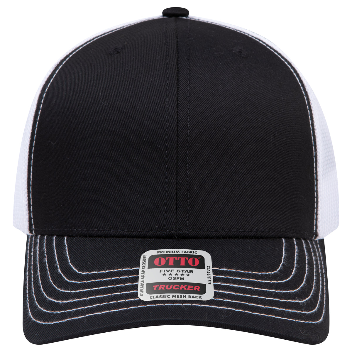 OTTO 112-1 mesh back trucker in Black / White