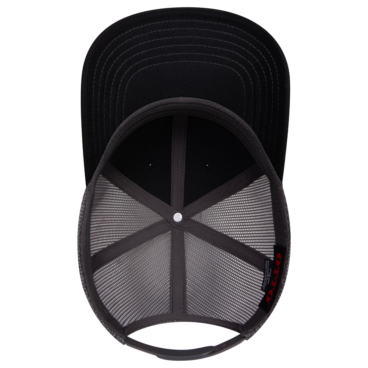 OTTO 112-1 mesh back trucker in Black / Charcoal Gray