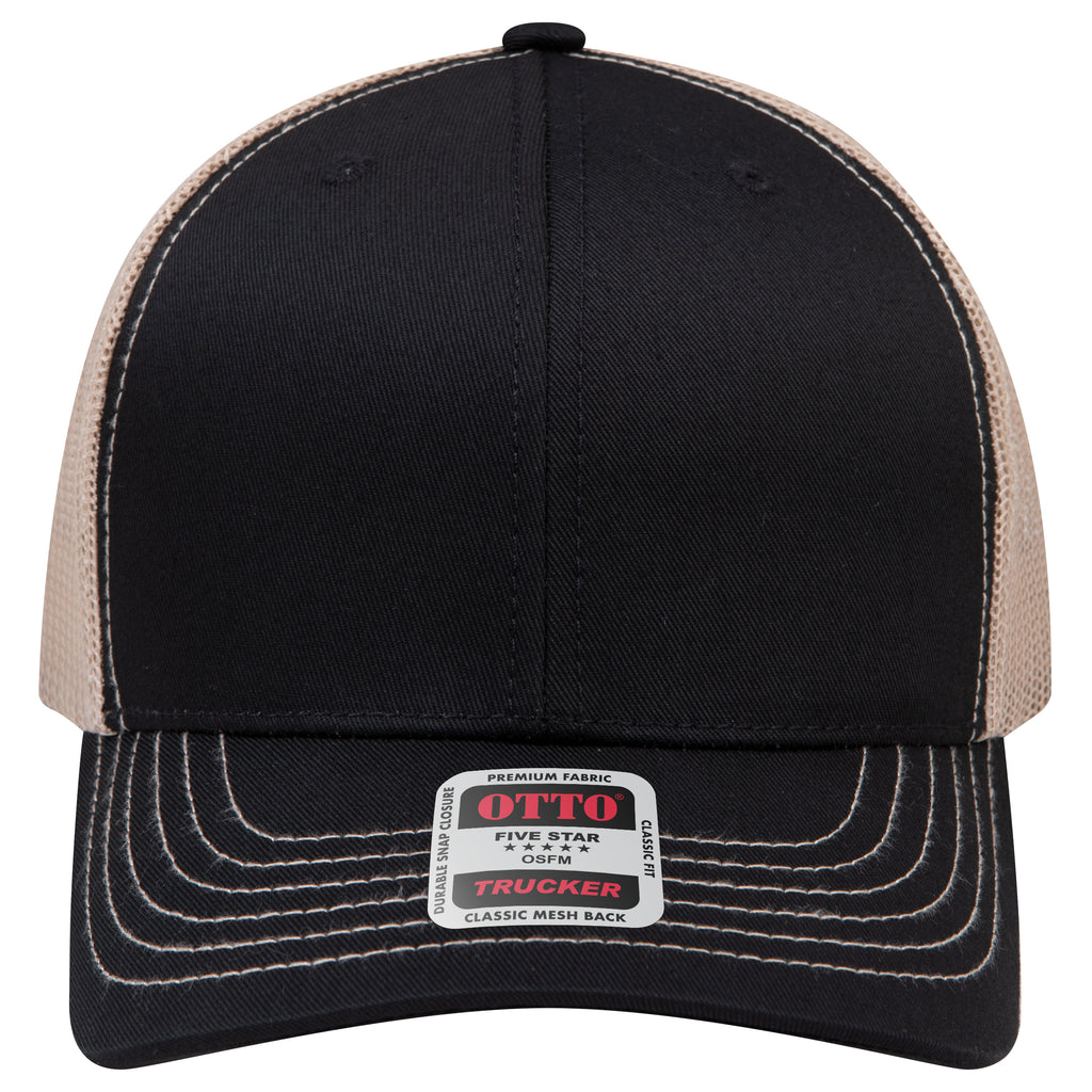 OTTO 112-1 mesh back trucker in Black / Khaki