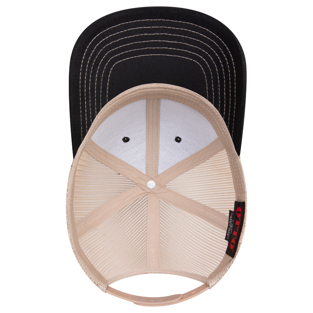 OTTO 112-1 mesh back trucker in Black / Khaki