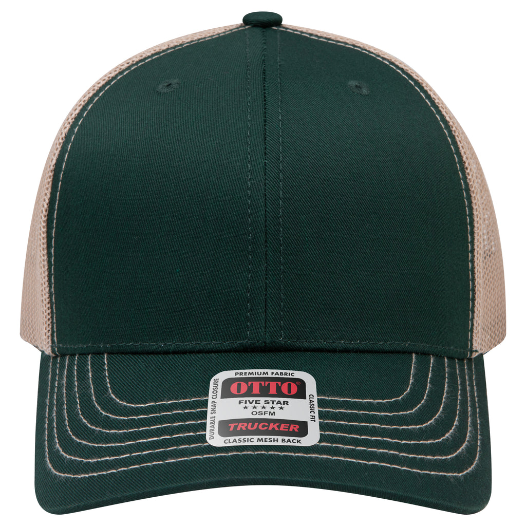 OTTO 112-1 mesh back trucker in Dark Green / Khaki