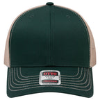 OTTO 112-1 mesh back trucker in Dark Green / Khaki