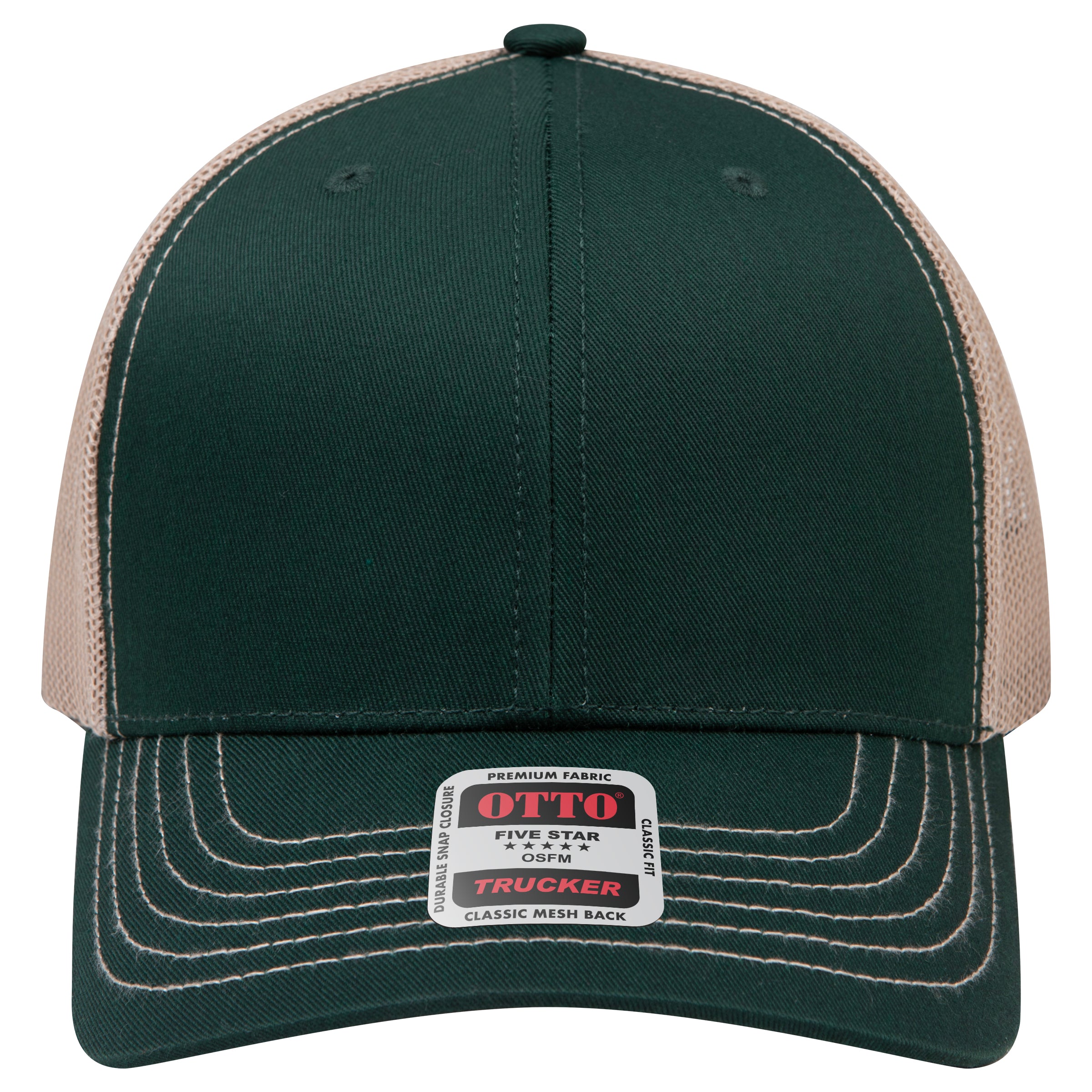 OTTO 112-1 mesh back trucker in Dark Green / Khaki