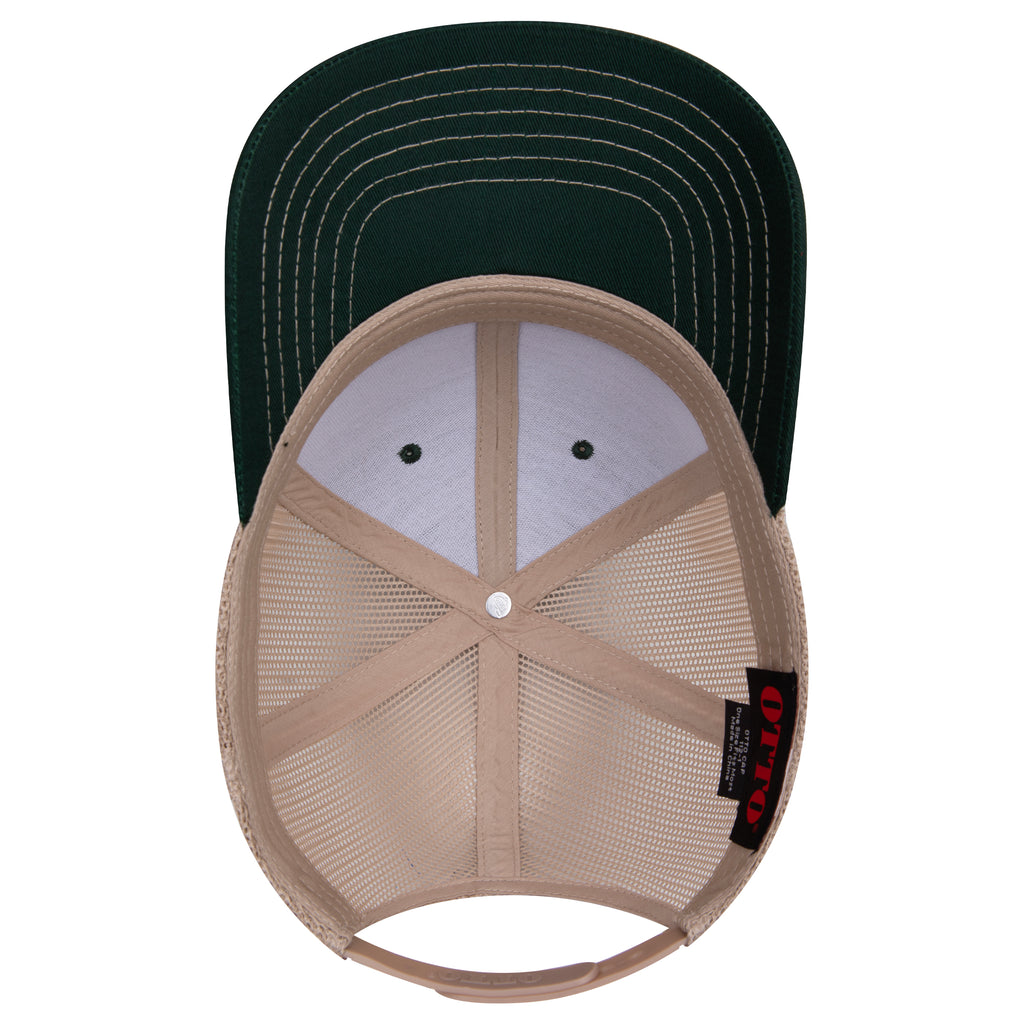 OTTO 112-1 mesh back trucker in Dark Green / Khaki