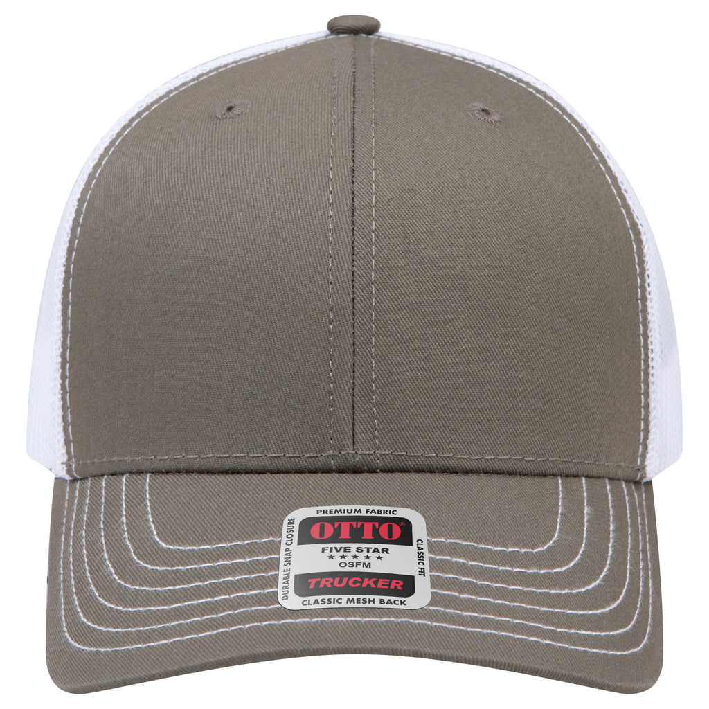 OTTO 112-1 mesh back trucker in Olive Green / White