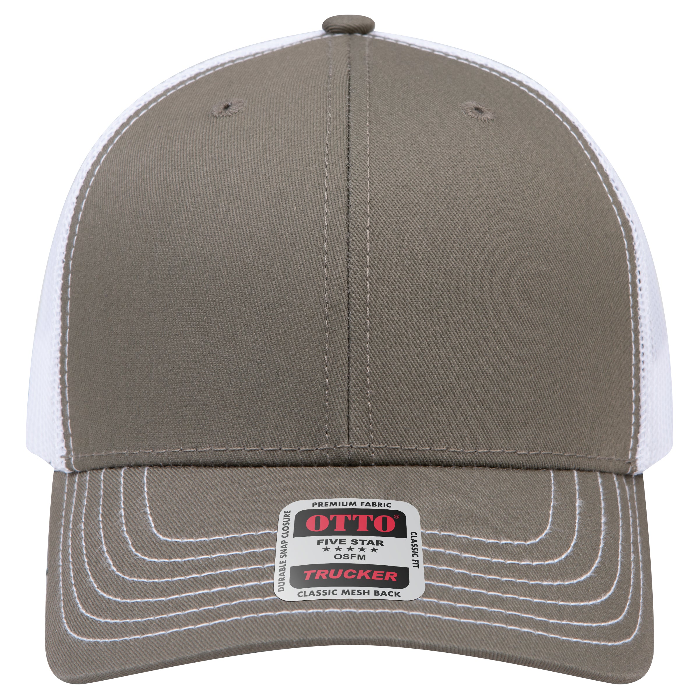 OTTO 112-1 mesh back trucker in Olive Green / White