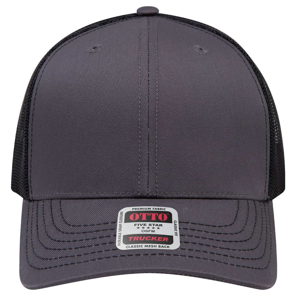OTTO 112-1 mesh back trucker in Charcoal Gray / Black