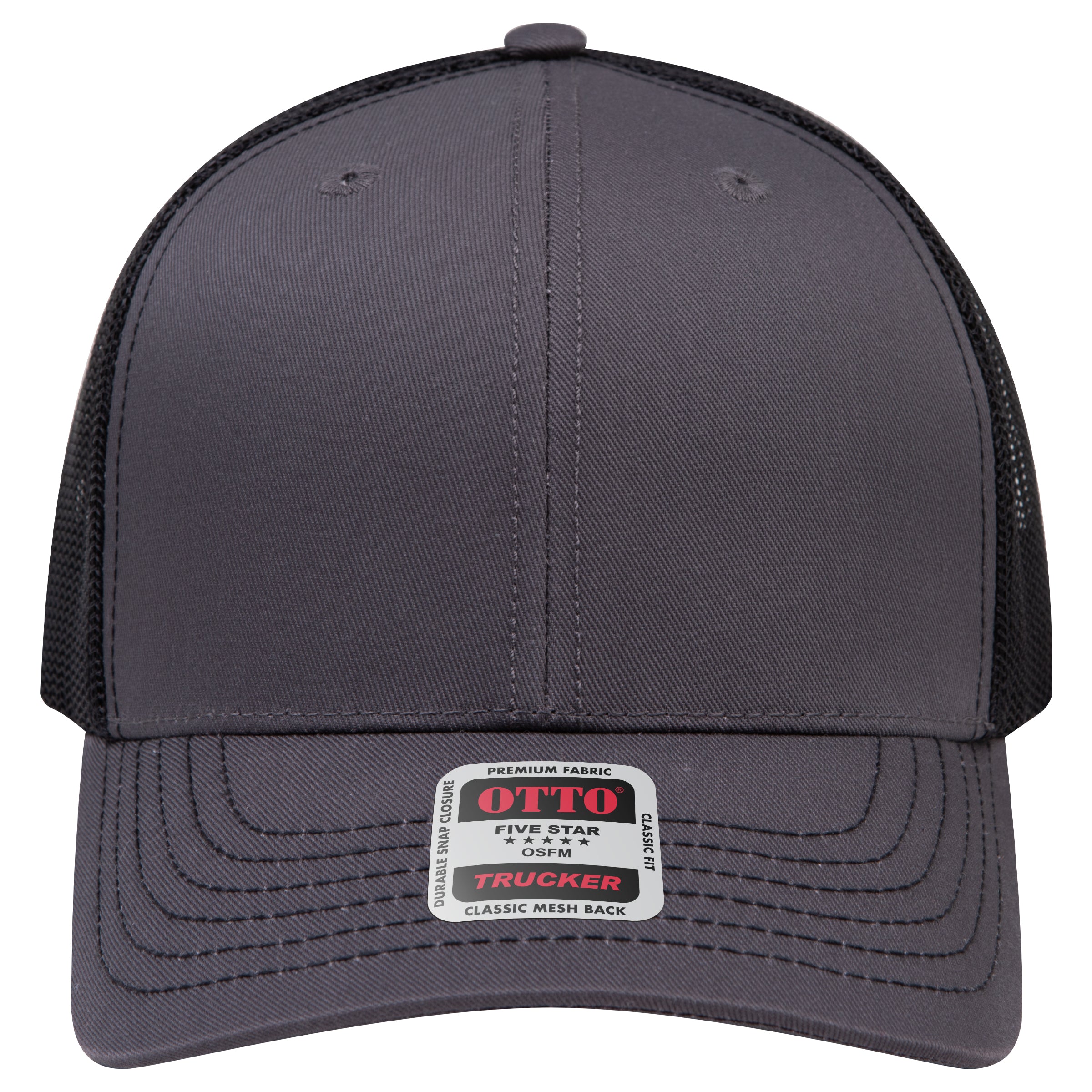 OTTO 112-1 mesh back trucker in Charcoal Gray / Black