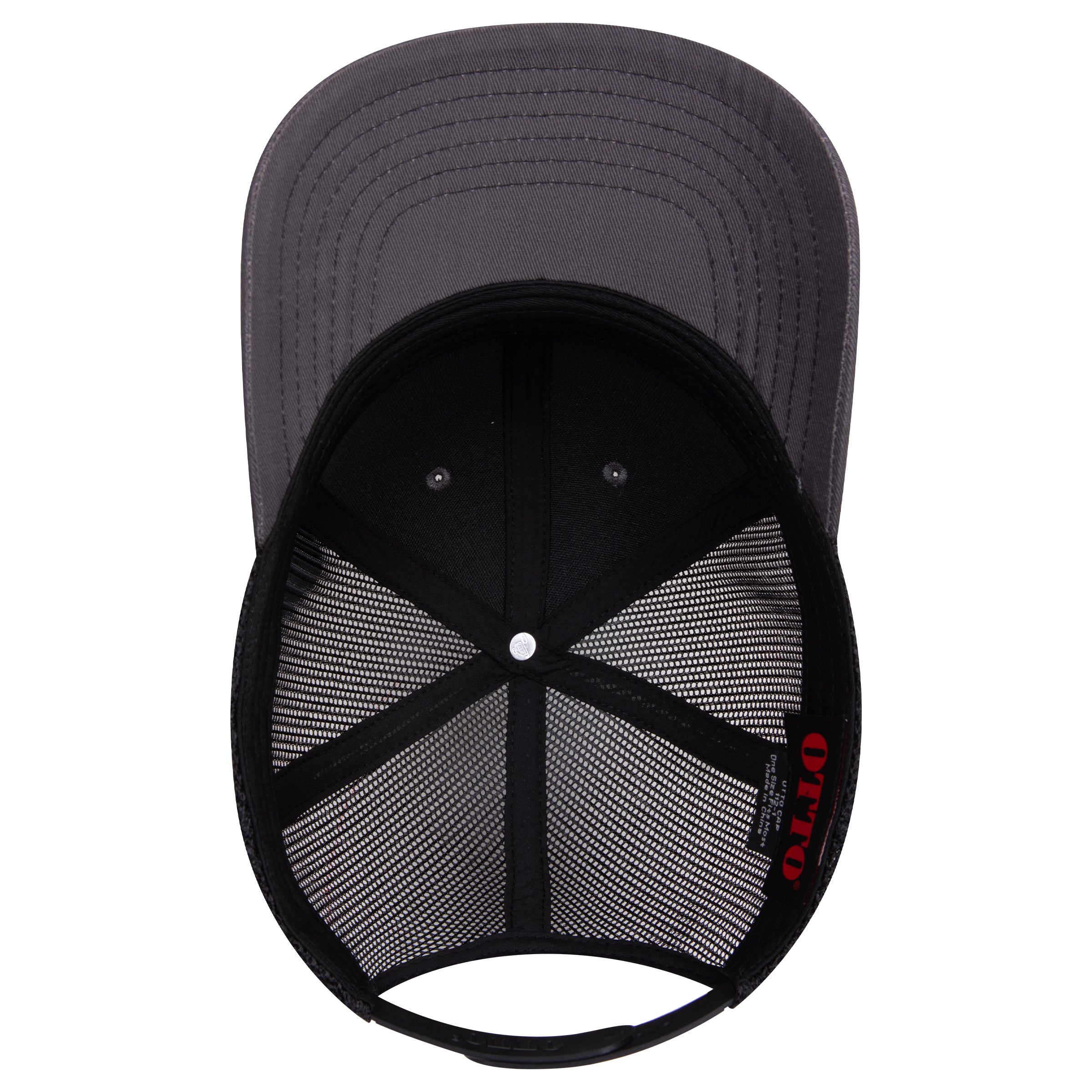 OTTO 112-1 mesh back trucker in Charcoal Gray / Black