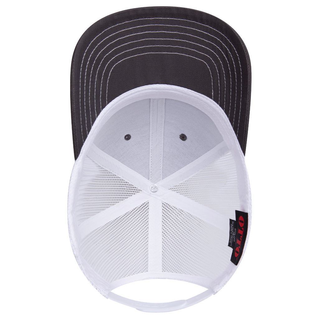 OTTO 112-1 mesh back trucker in Charcoal Gray / White