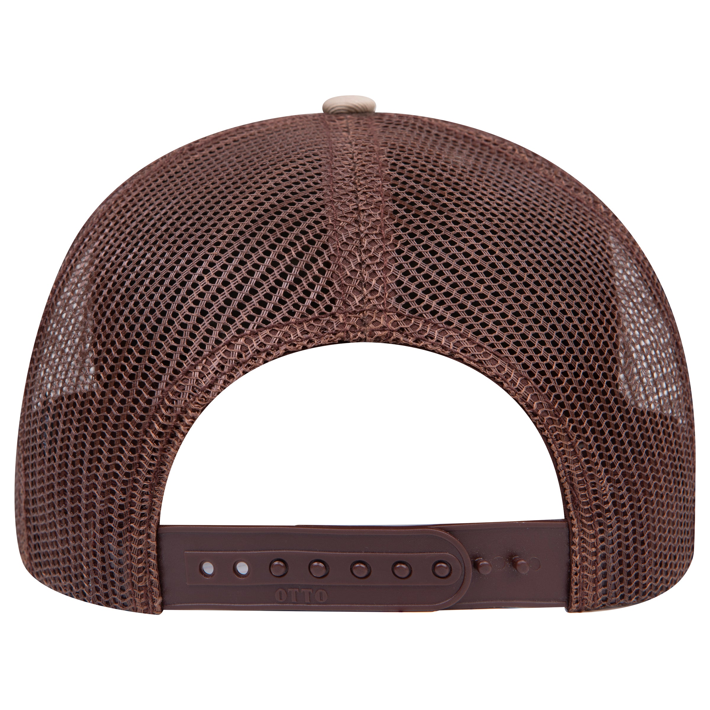 OTTO 112-1 mesh back trucker in Khaki / Dark Brown