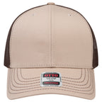 OTTO 112-1 mesh back trucker in Khaki / Dark Brown