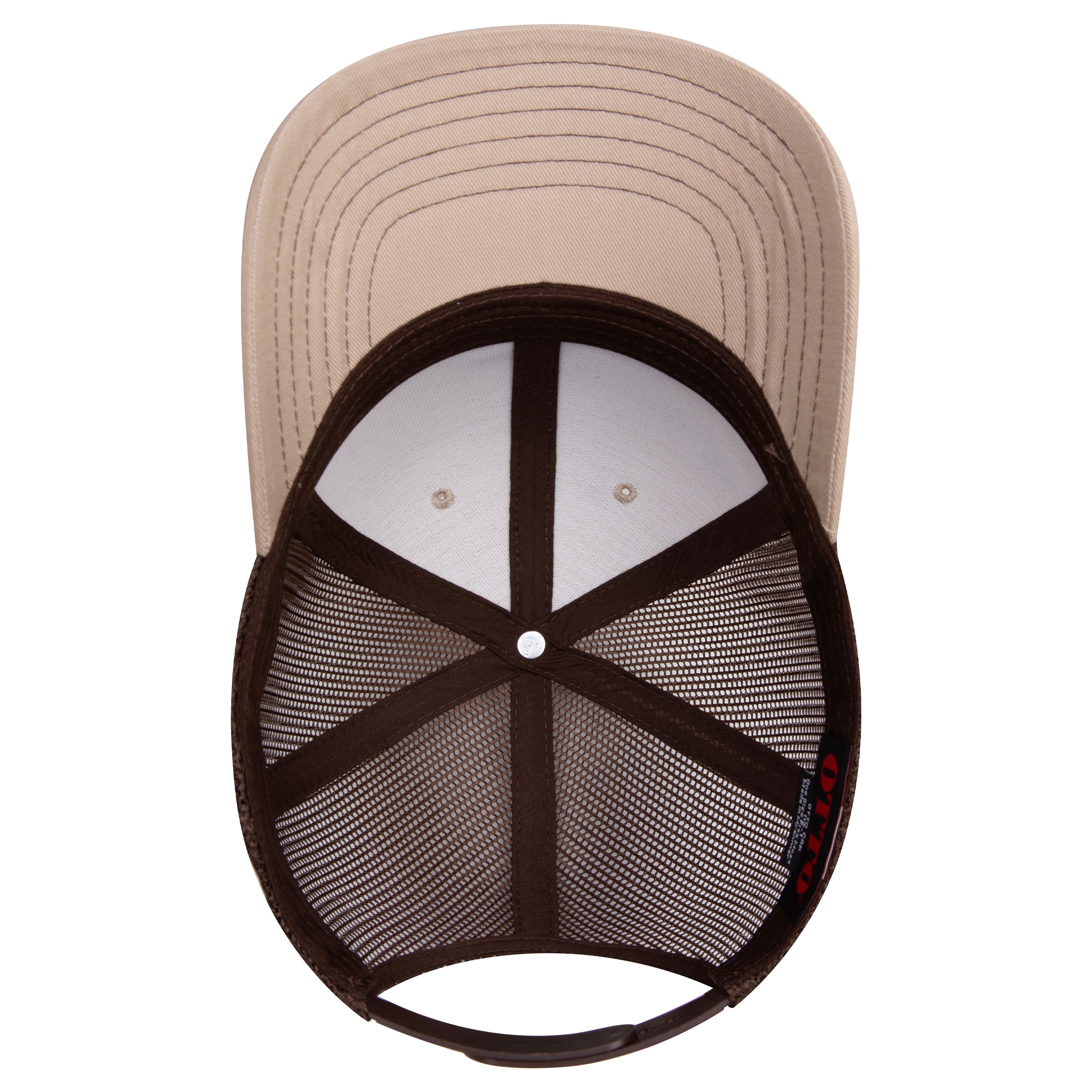 OTTO 112-1 mesh back trucker in Khaki / Dark Brown