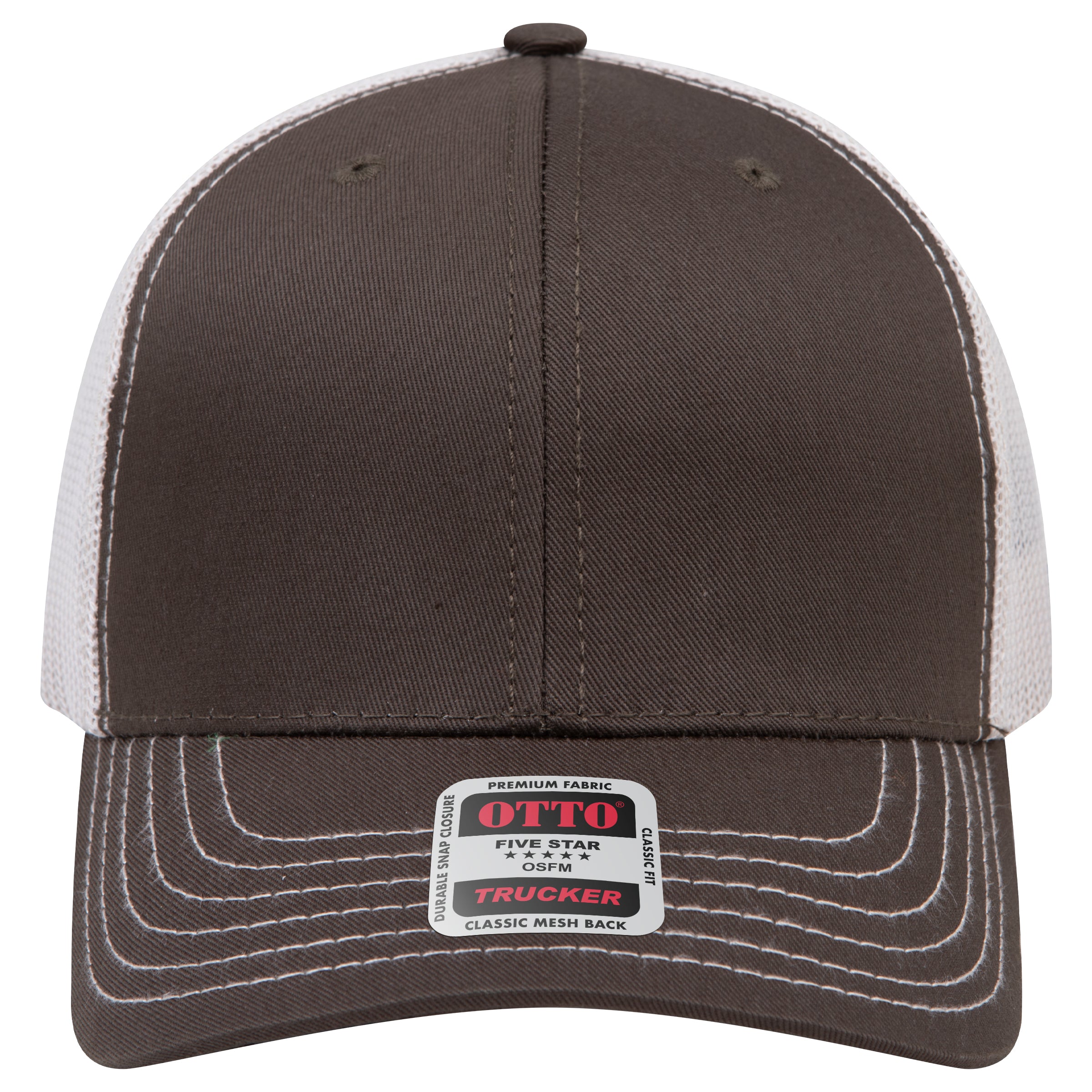 OTTO 112-1 mesh back trucker in Dark Olive Green / Light Khaki