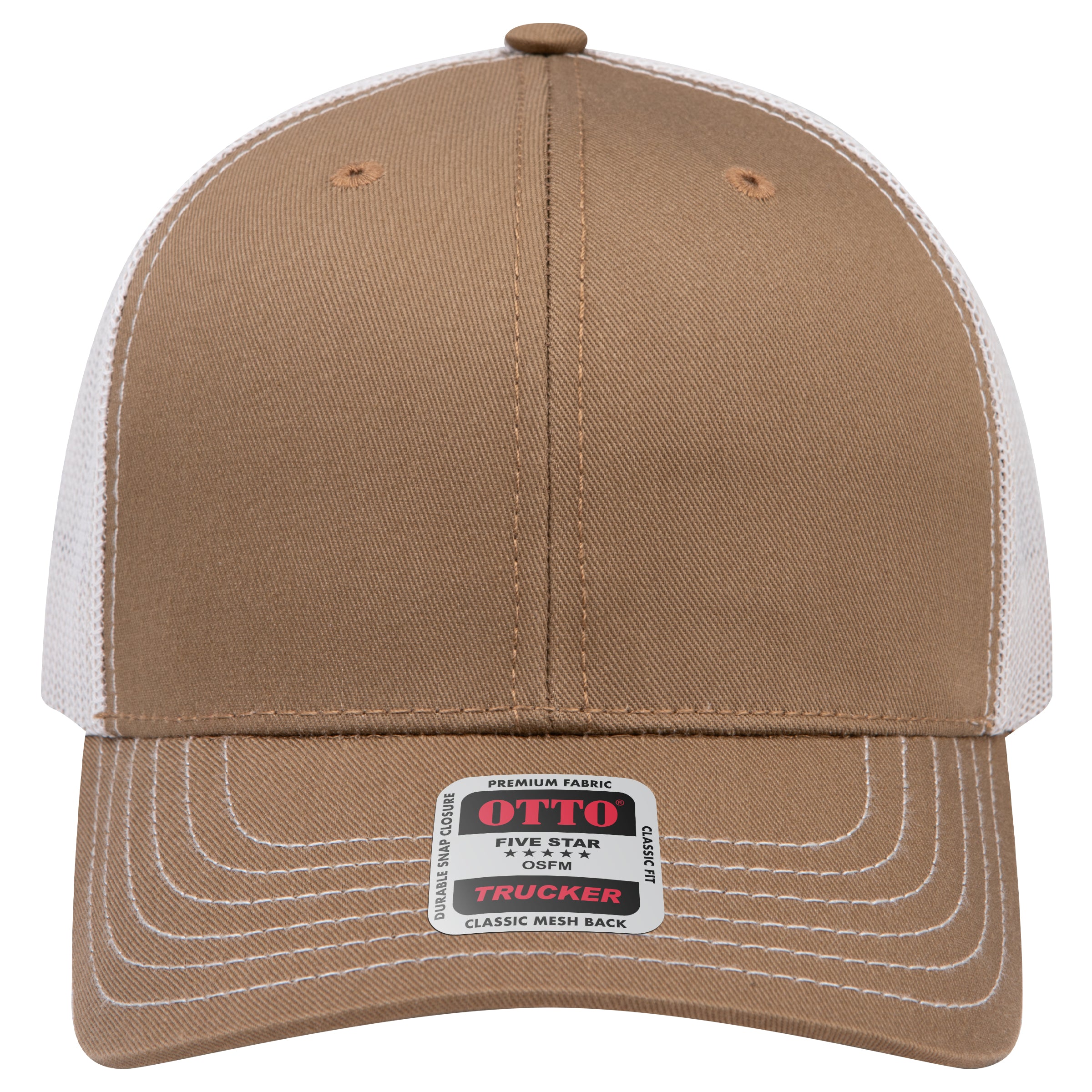 OTTO 112-1 mesh back trucker in Coyote Brown / Light Khaki