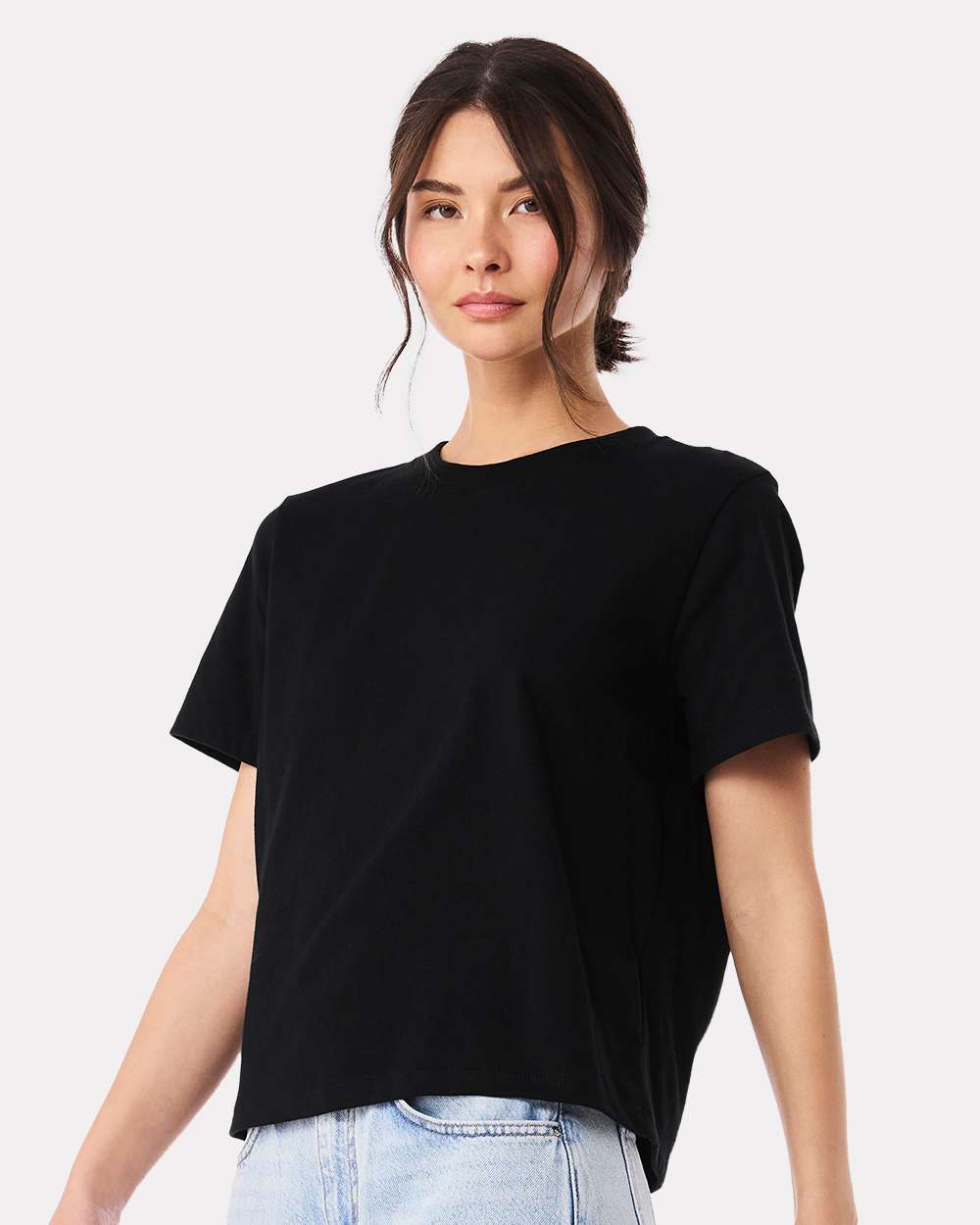 BELLA+CANVAS 6110 black on model, side