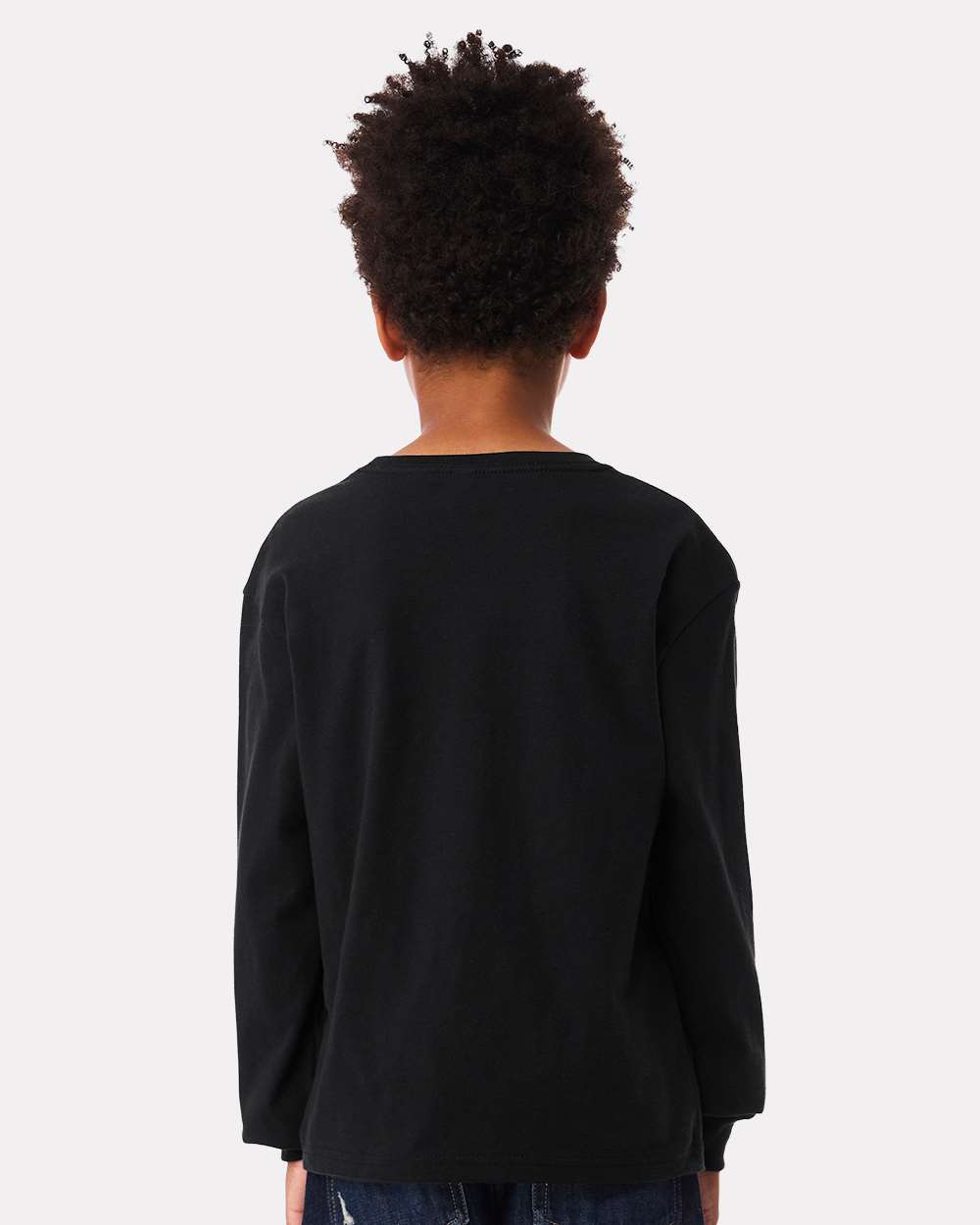 BELLA+CANVAS 3511Y youth long sleeve on model, back