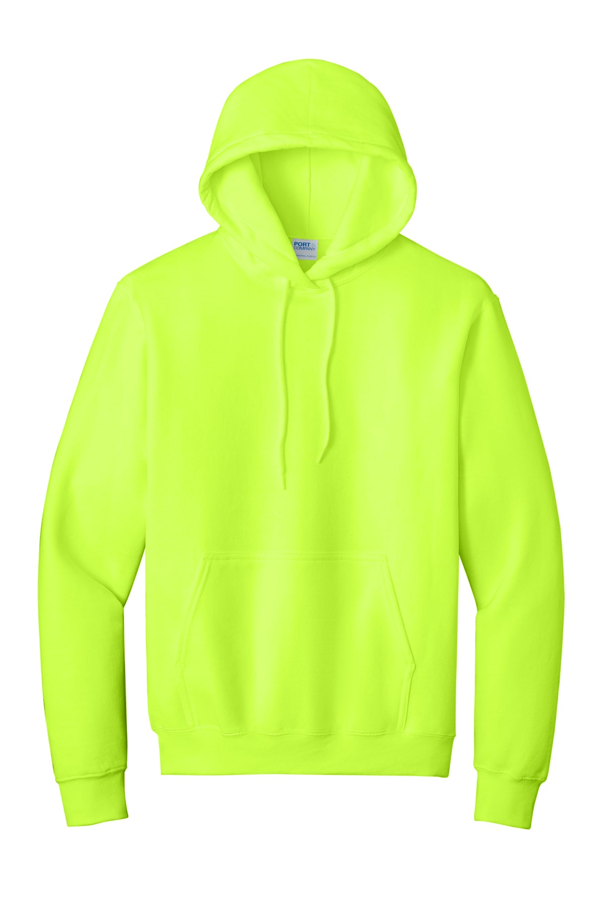 Port & Company Essential Fleece Pullover Hoodie PC90H — Safety Green