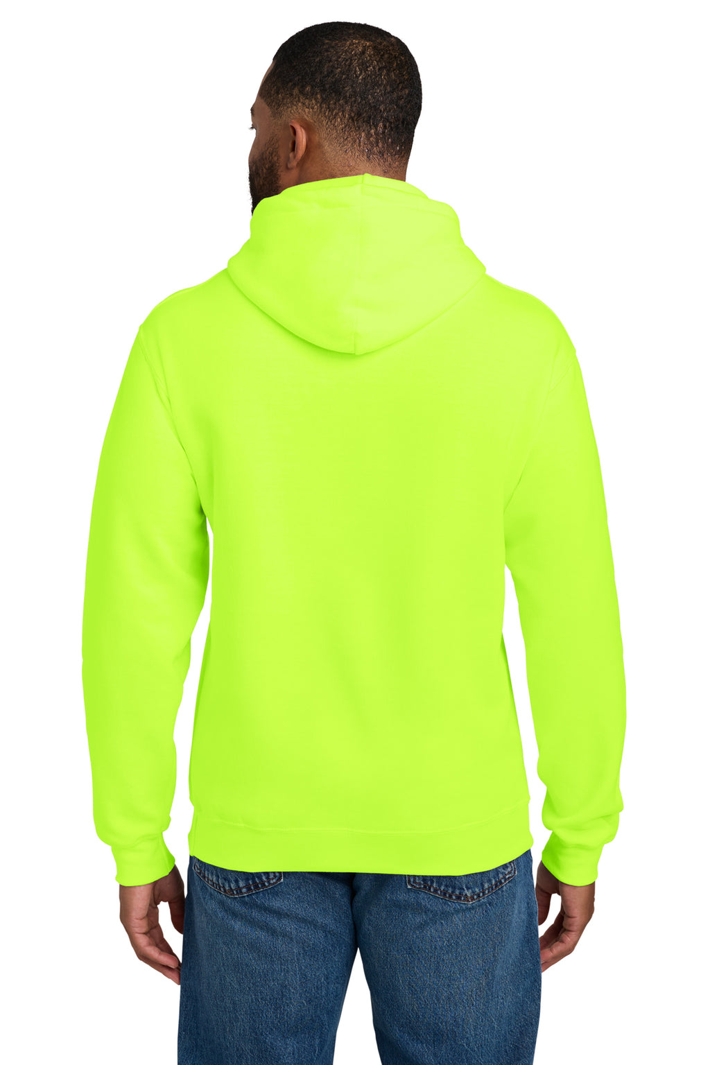 Port & Company Essential Fleece Pullover Hoodie PC90H — Safety Green