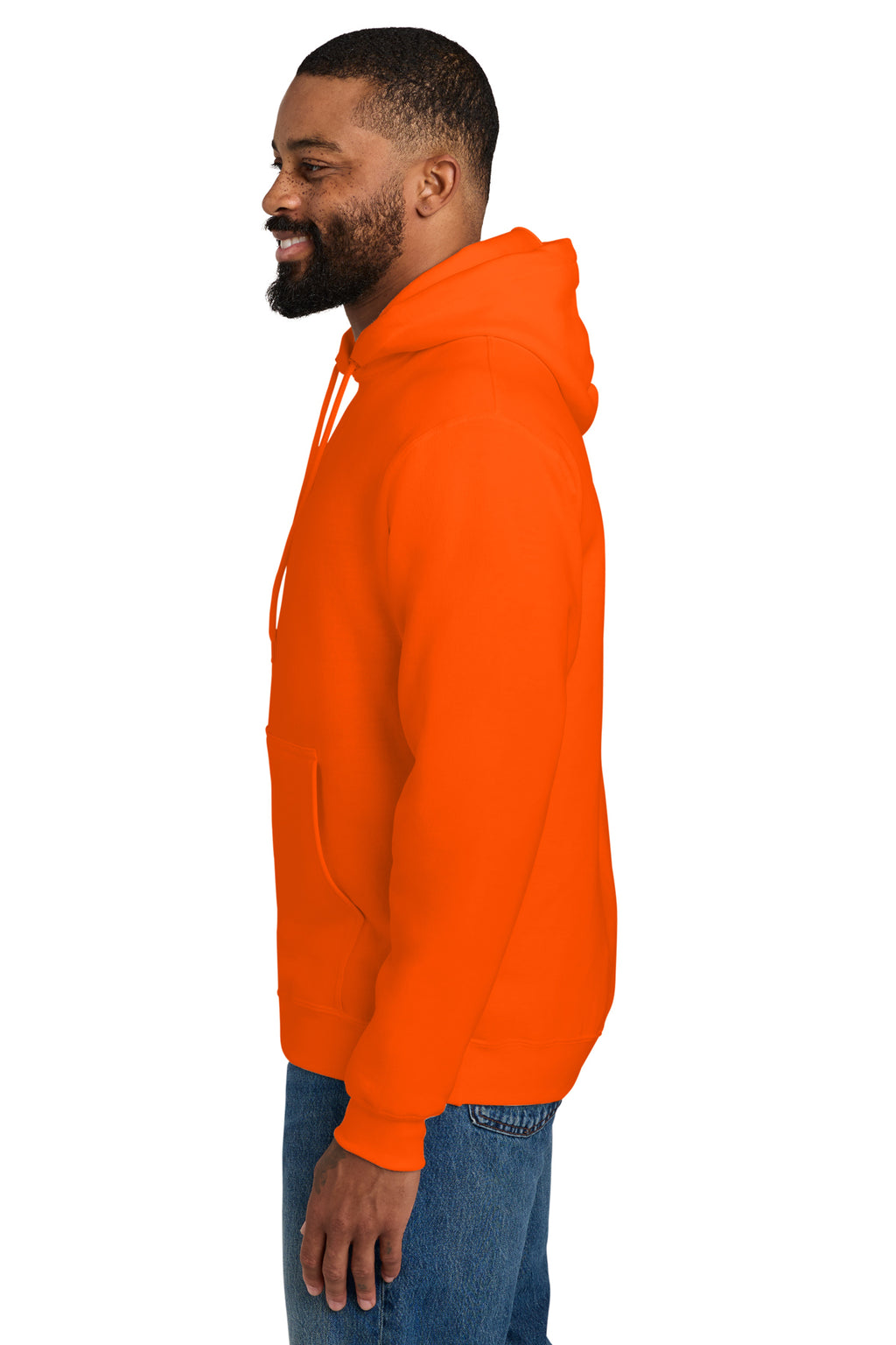 Port & Company Essential Fleece Pullover Hoodie PC90H — Safety Orange