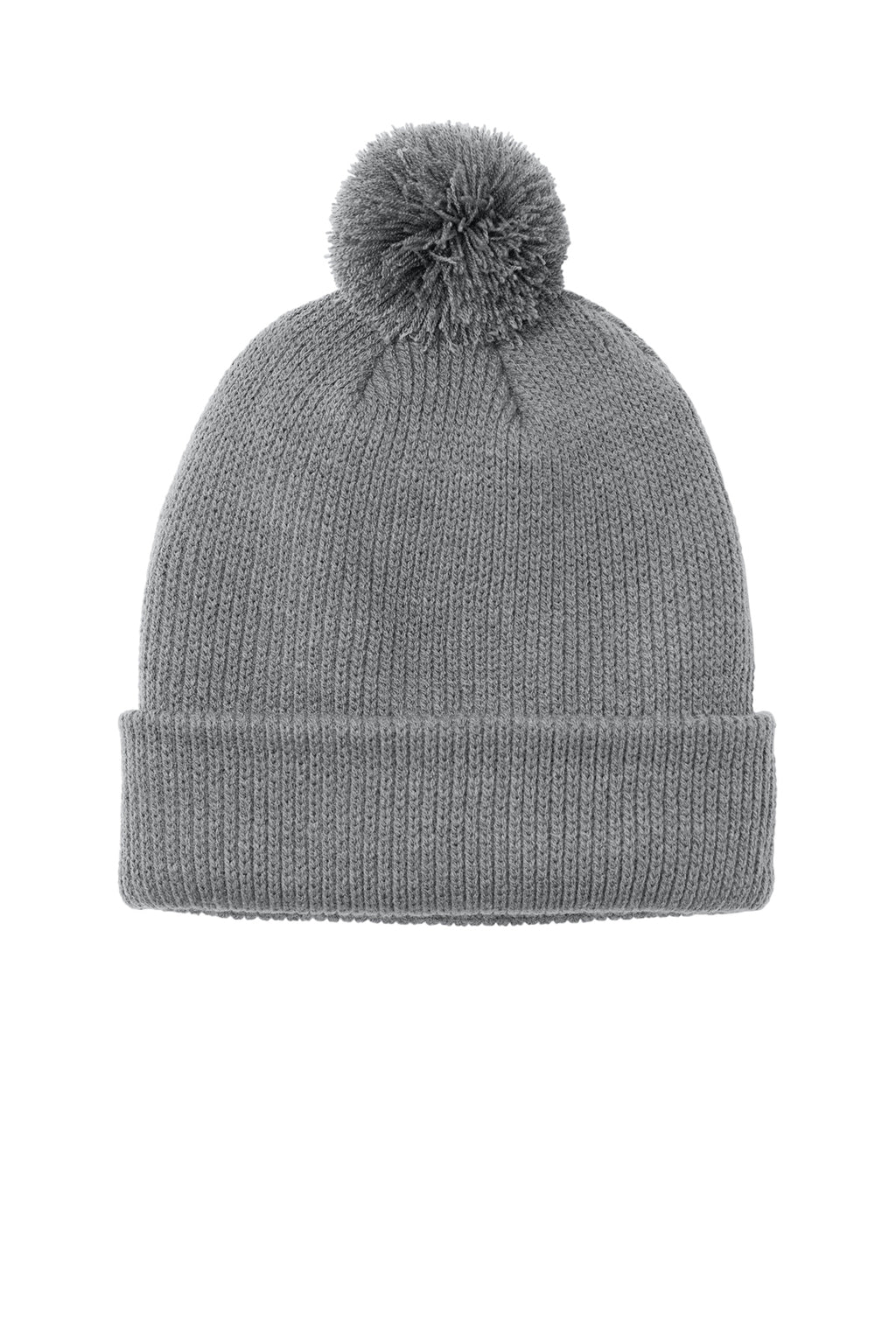 Port Authority Cozy Pom Beanie — Gusty Grey
