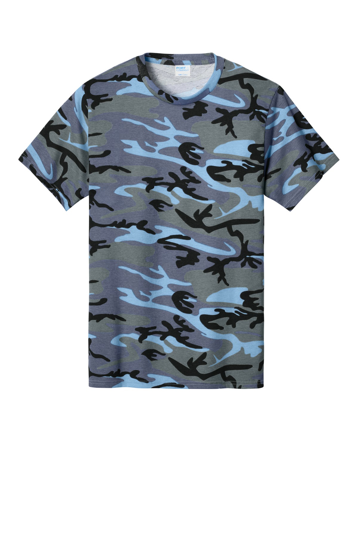 Port & Company Core Cotton Camo Tee PC54C — Woodland Blue Cam