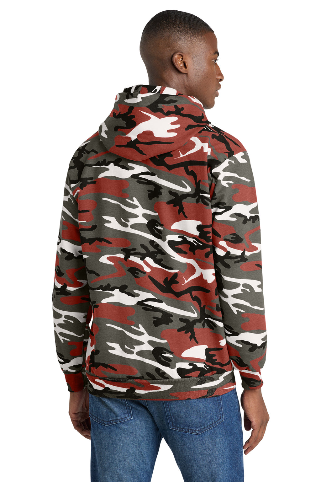 Port & Company Core Fleece Camo Pullover Hoodie PC78HC — Red Camo