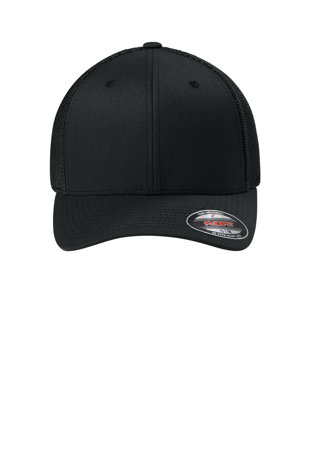 Flexfit Trucker Mesh Cap — Black