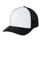 Flexfit Trucker Mesh Cap — Blk/Wh/Blk