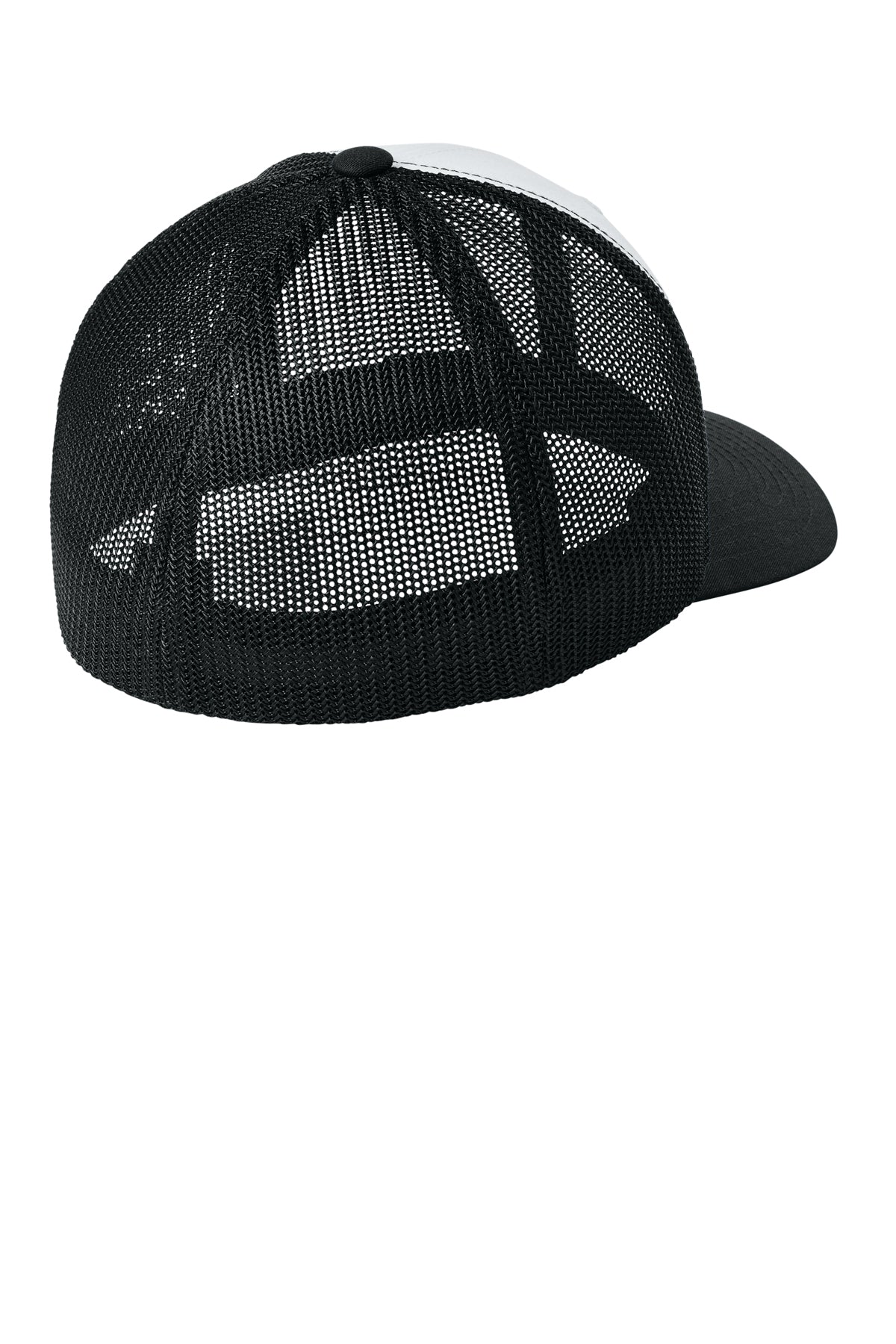 Flexfit Trucker Mesh Cap — Blk/Wh/Blk