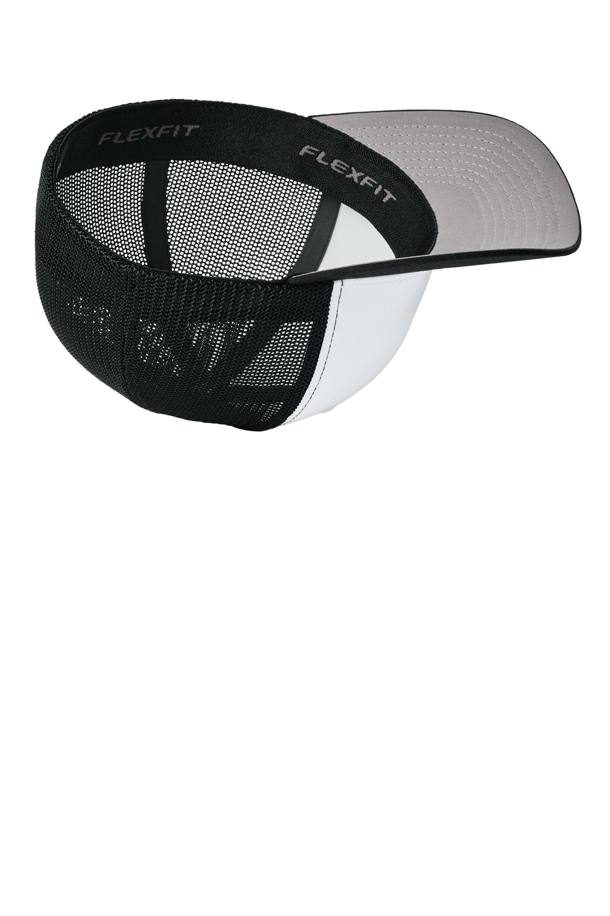 Flexfit Trucker Mesh Cap — Blk/Wh/Blk