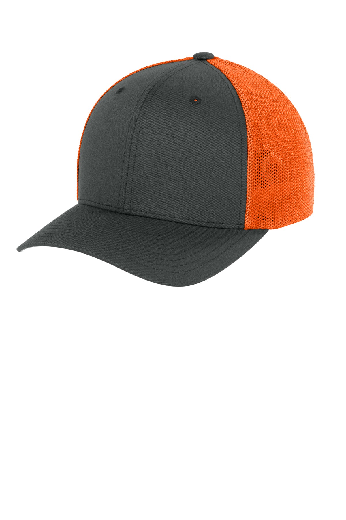 Flexfit Trucker Mesh Cap — Chr/NeOrng