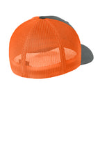 Flexfit Trucker Mesh Cap — Chr/NeOrng