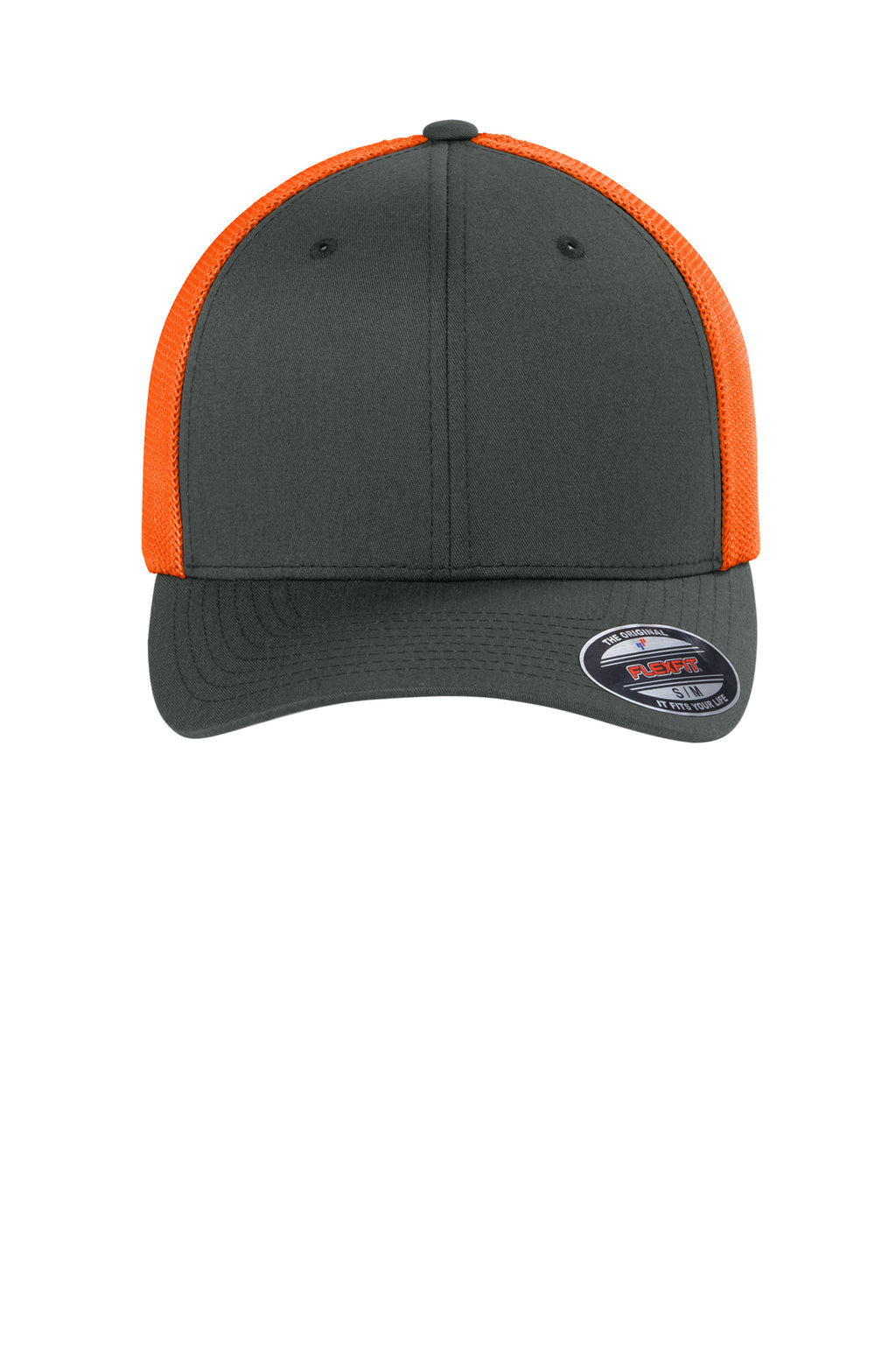 Flexfit Trucker Mesh Cap — Chr/NeOrng