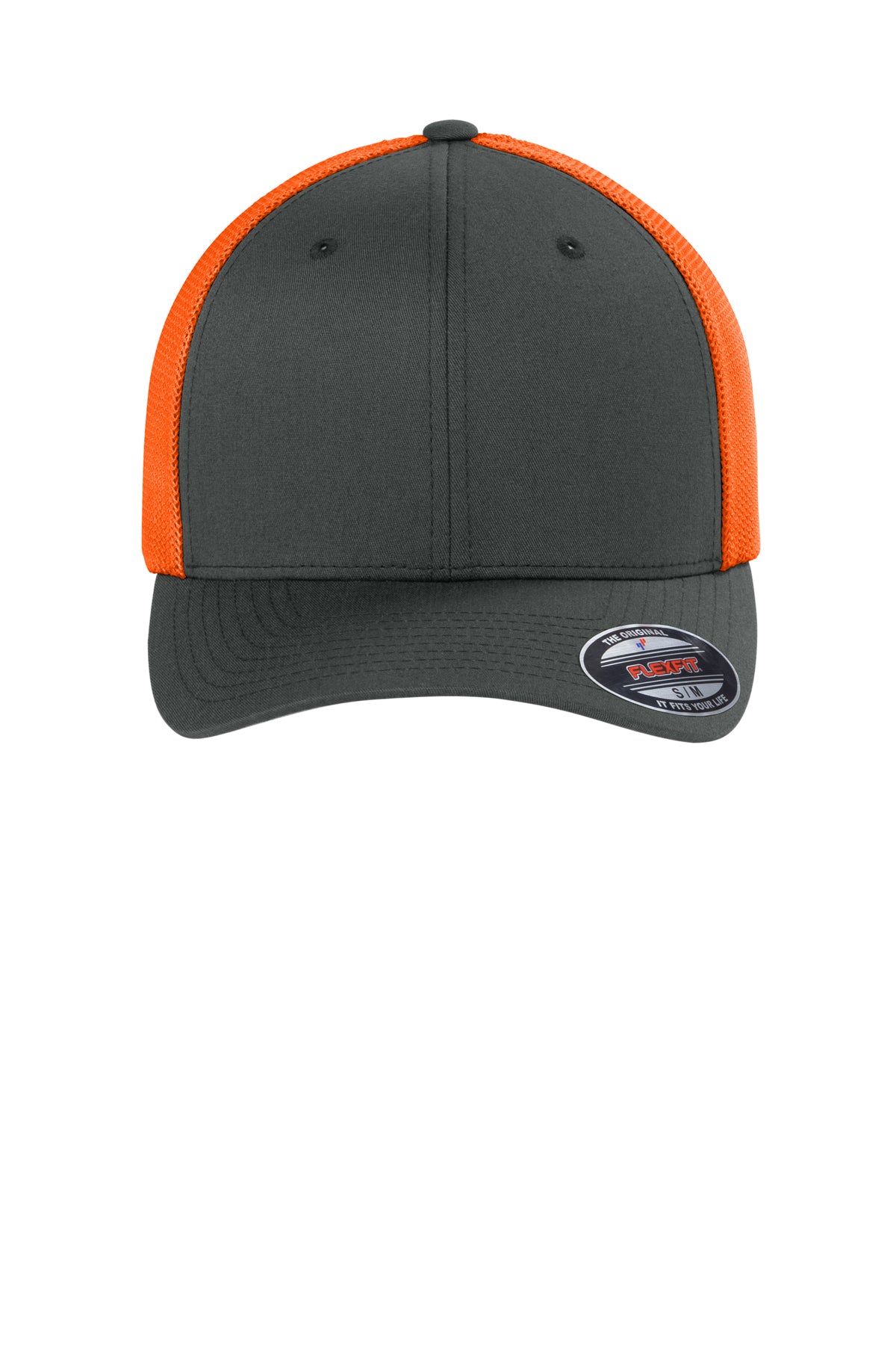 Flexfit Trucker Mesh Cap — Chr/NeOrng