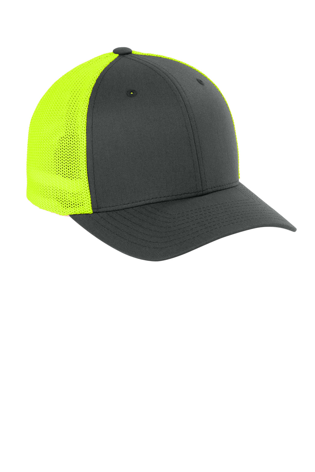 Flexfit Trucker Mesh Cap — Chr/NeYllw