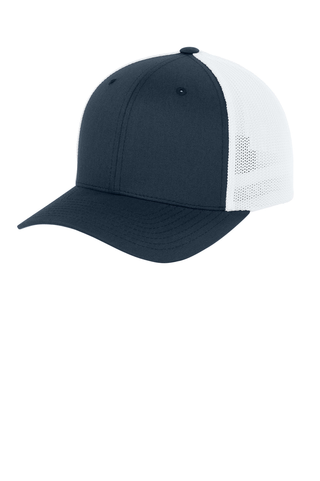 Flexfit Trucker Mesh Cap — Navy/White