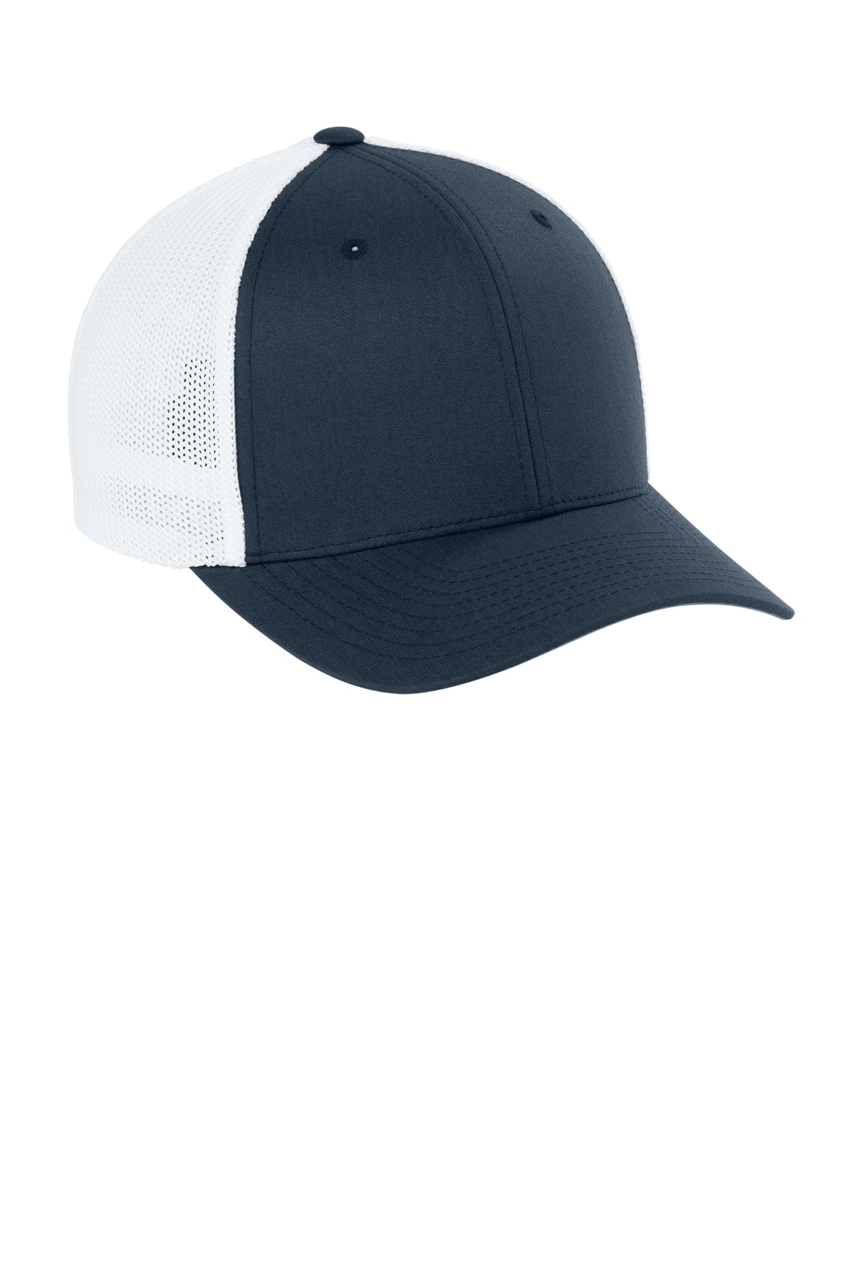 Flexfit Trucker Mesh Cap — Navy/White