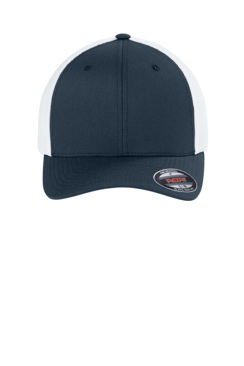 Flexfit Trucker Mesh Cap — Navy/White