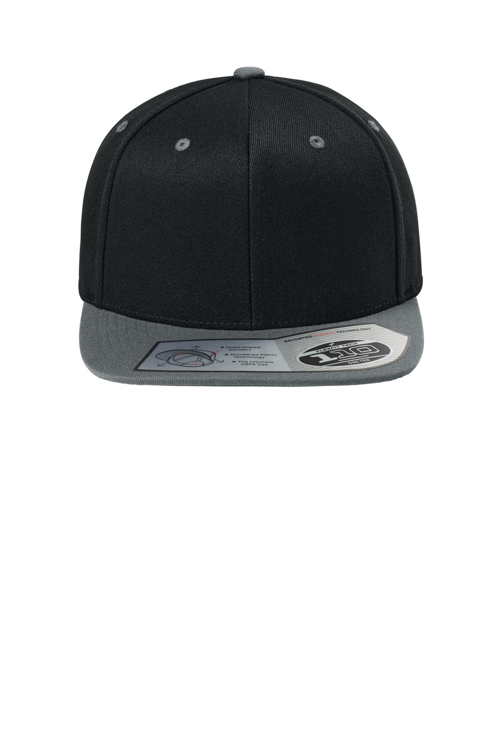 Flexfit 110 Snapback Cap — Black/Grey