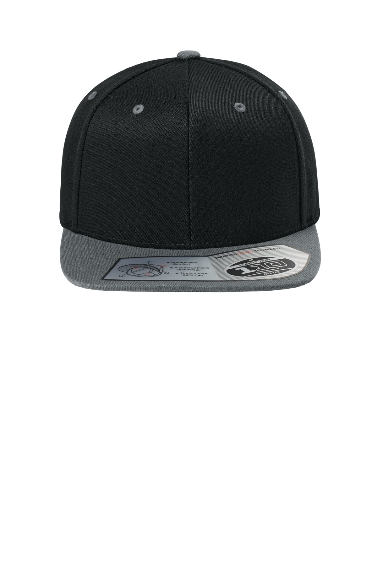 Flexfit 110 Snapback Cap — Black/Grey