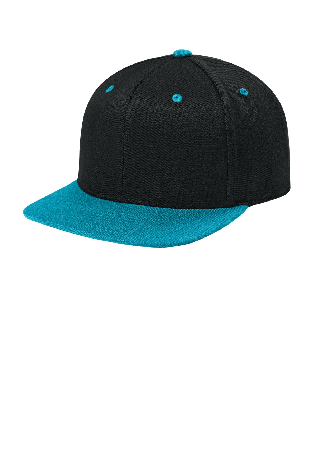 Flexfit 110 Snapback Cap — Black/Teal