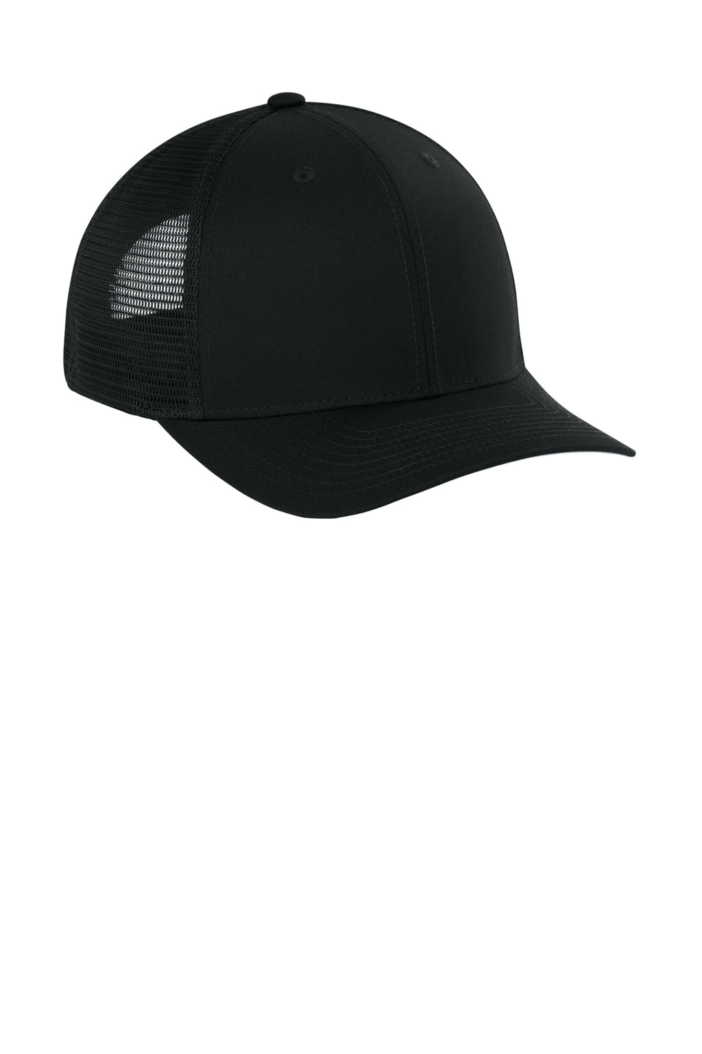 Sport-Tek Stretch-Tek Snapback Trucker — Blk/Blk