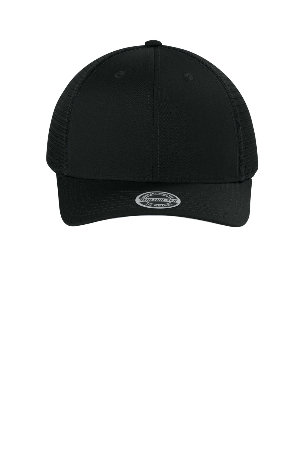 Sport-Tek Stretch-Tek Snapback Trucker — Blk/Blk
