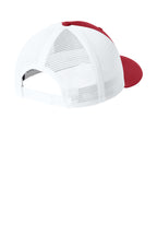 Sport-Tek Stretch-Tek Snapback Trucker — DpRd/Wht