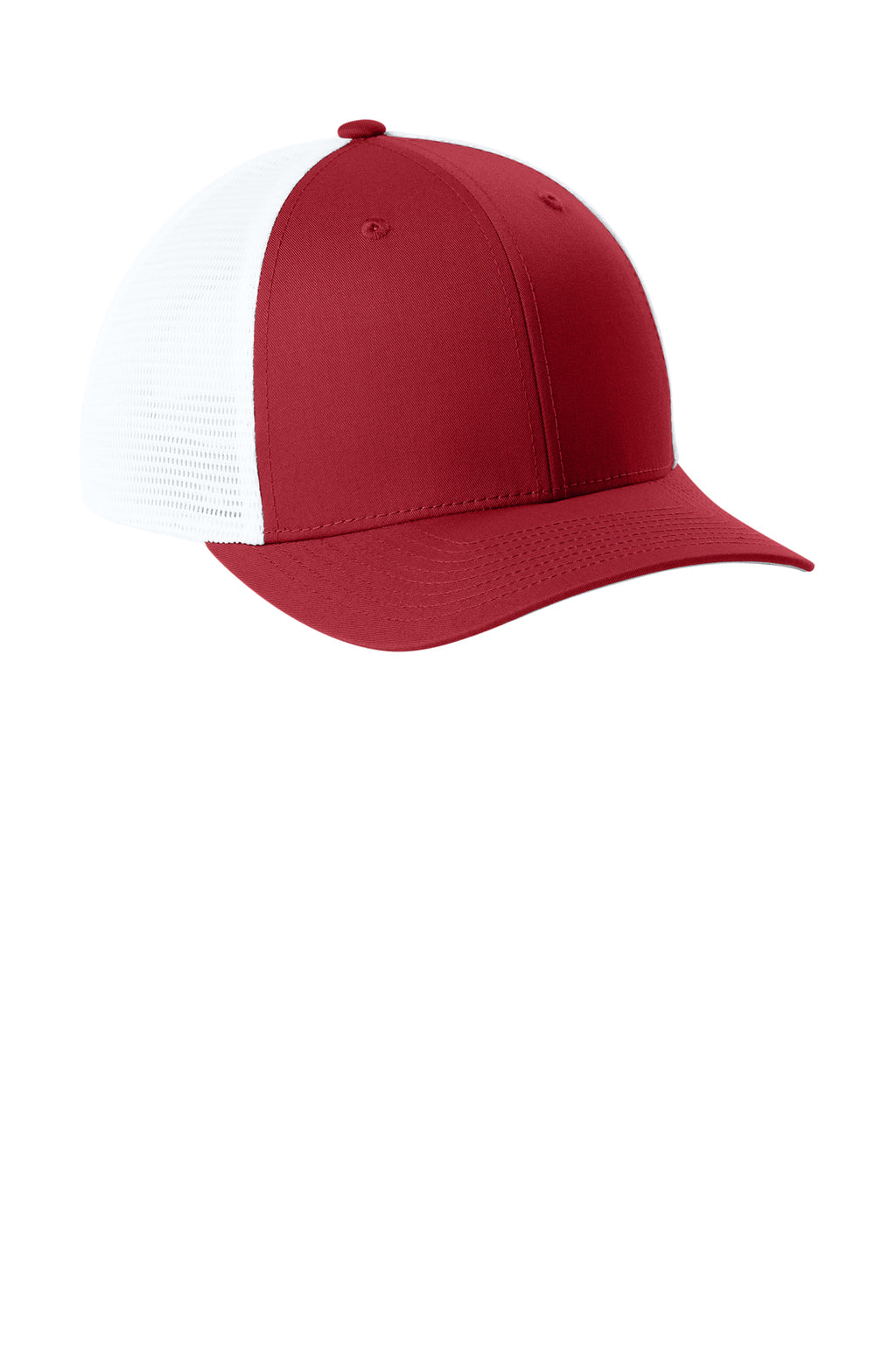 Sport-Tek Stretch-Tek Snapback Trucker — DpRd/Wht