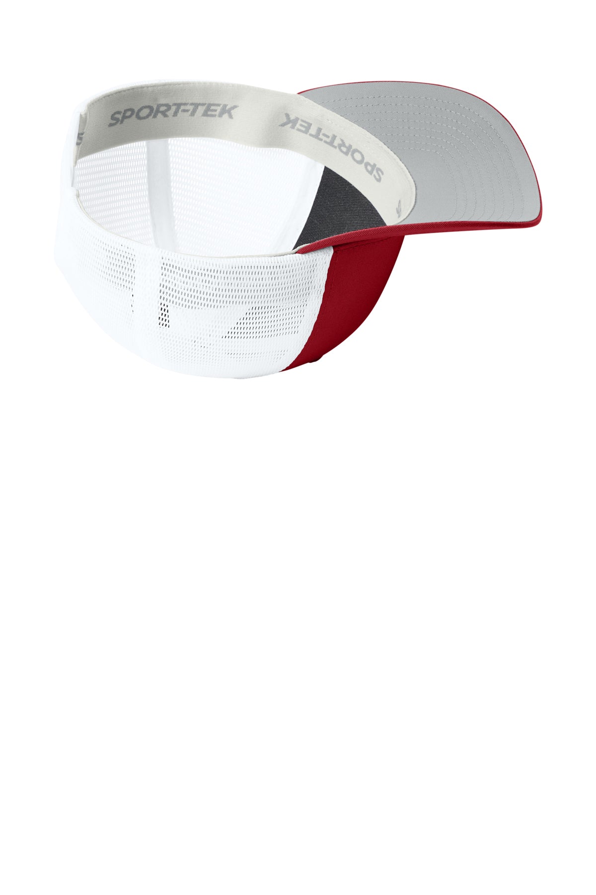 Sport-Tek Stretch-Tek Snapback Trucker — DpRd/Wht