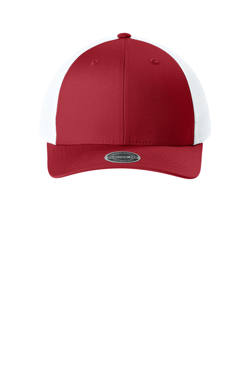 Sport-Tek Stretch-Tek Snapback Trucker — DpRd/Wht