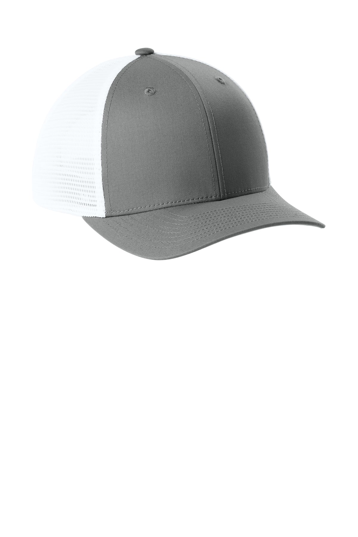 Sport-Tek Stretch-Tek Snapback Trucker — GreyCon/Wh